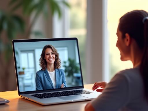 Illustration of a person being welcomed into a virtual team meeting on a screen, symbolizing smooth remote onboarding